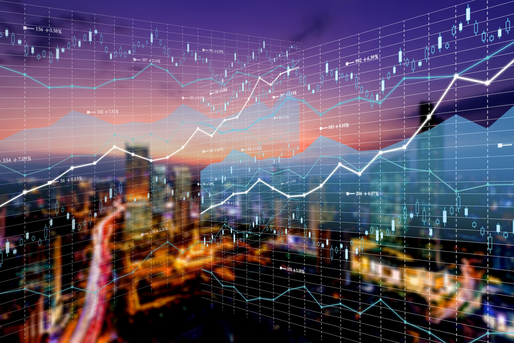 Background stock market and finance economic of Shanghai ,China